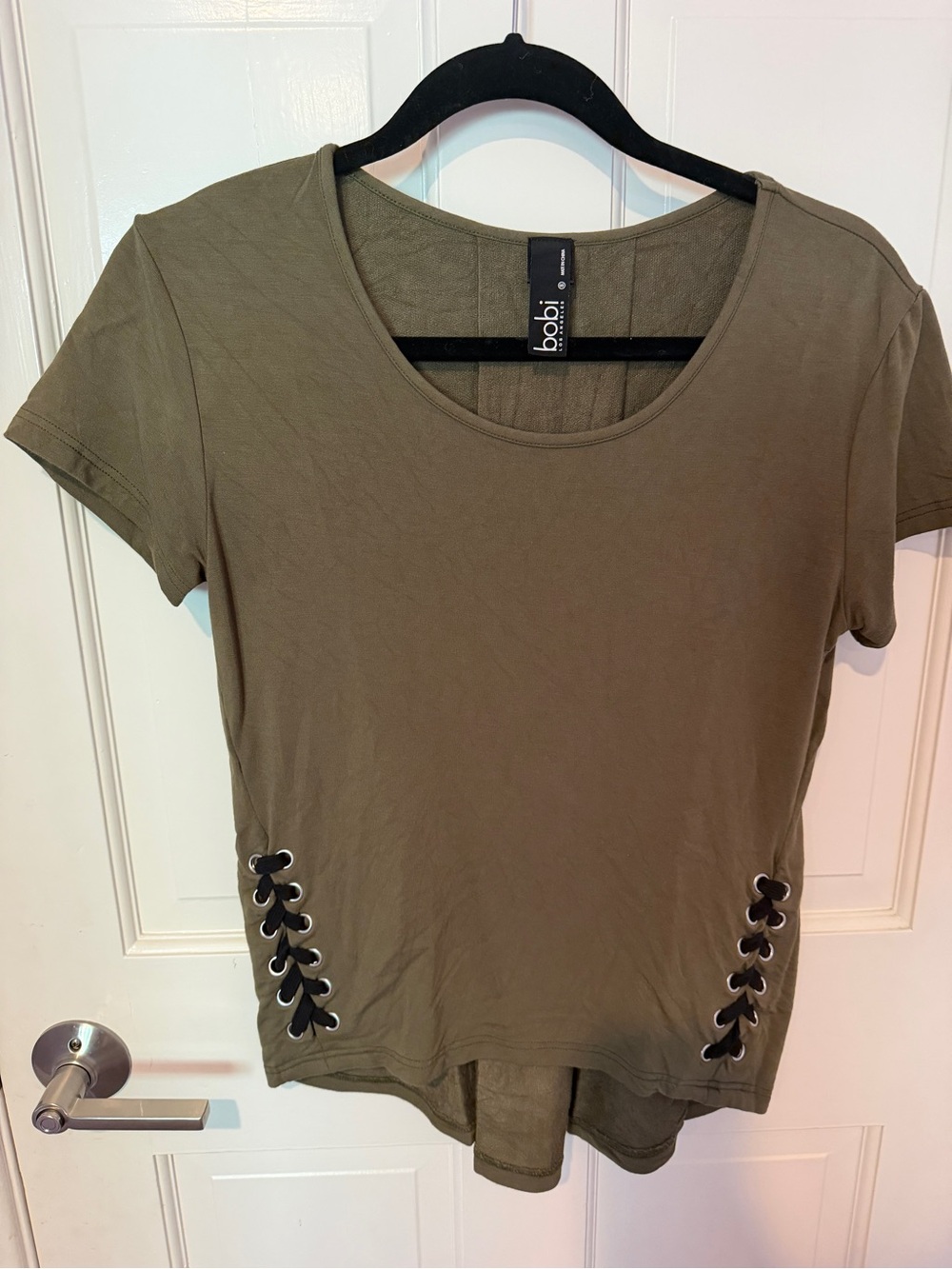 bobi Olive Green Short Sleeve Top - size S